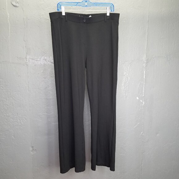 Betabrand Classic Dress Pant Yoga Petite 1X XL Bootcut Black Pull On Faux Pocket - Picture 2 of 15
